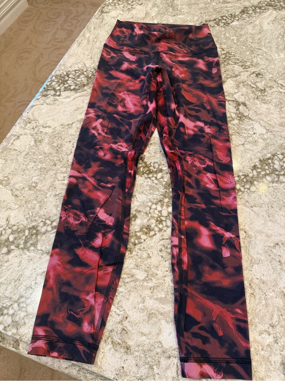 lululemon athletica Pink & Black Abstract Print High-Rise Leggings
